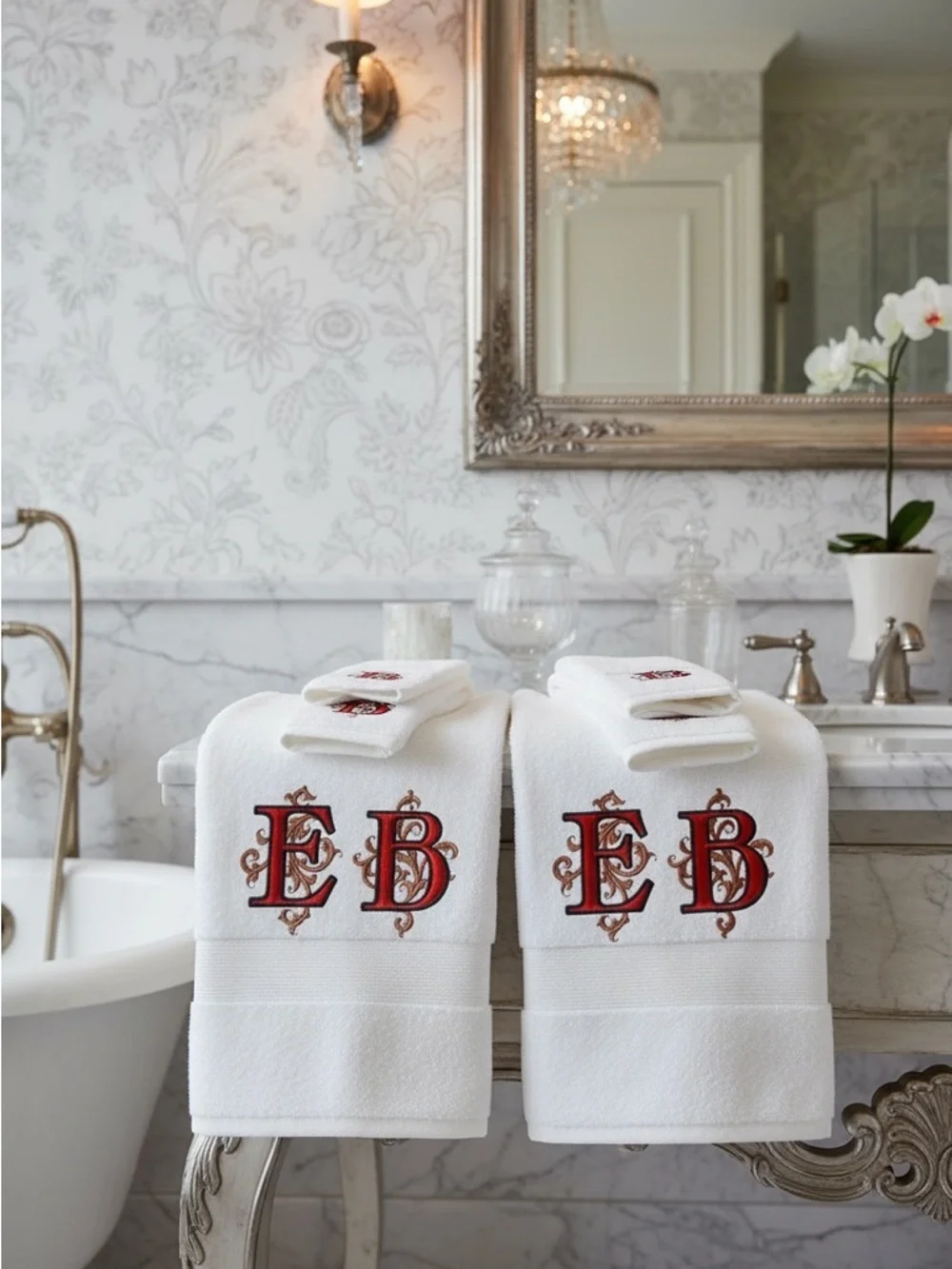 Personalized Embroidered Luxurious Bath Towel set 2 Monogrammed New